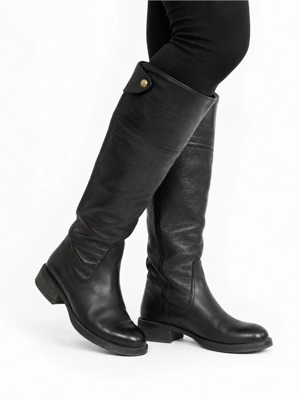 Vince Camuto Selpisa Black Leather Riding Knee High Boots Women’s Size 6M